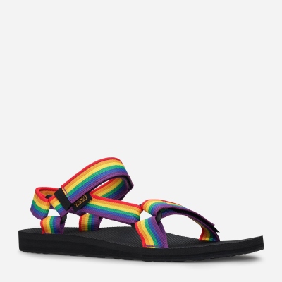 Teva Original Universal Rainbow Pride - Men's Teva Hiking Sandals - Multicolor / Black | India (NWUX